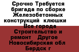 Срочно Требуется бригада по сборке Железобетонных конструкций (клюшки).  - Все города Строительство и ремонт » Другое   . Новосибирская обл.,Бердск г.